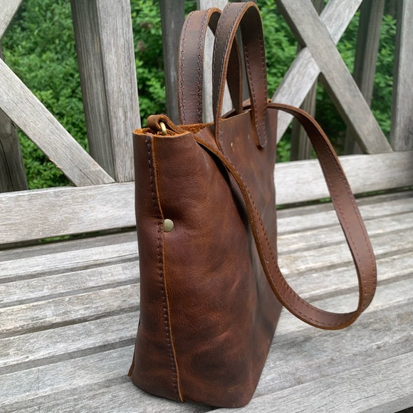 Portland Leather Mini Crossbody Tote - Picture 4 of 8